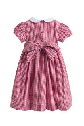 Julia | Red Vichy Gingham Embroidered Goose Dress - Annafie