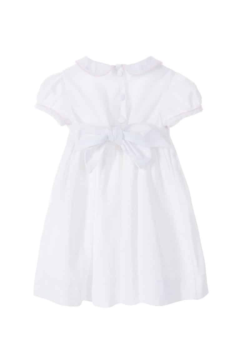 Flaminia | Embroidered Rose Puff Sleeve Girls White Dress - Annafie