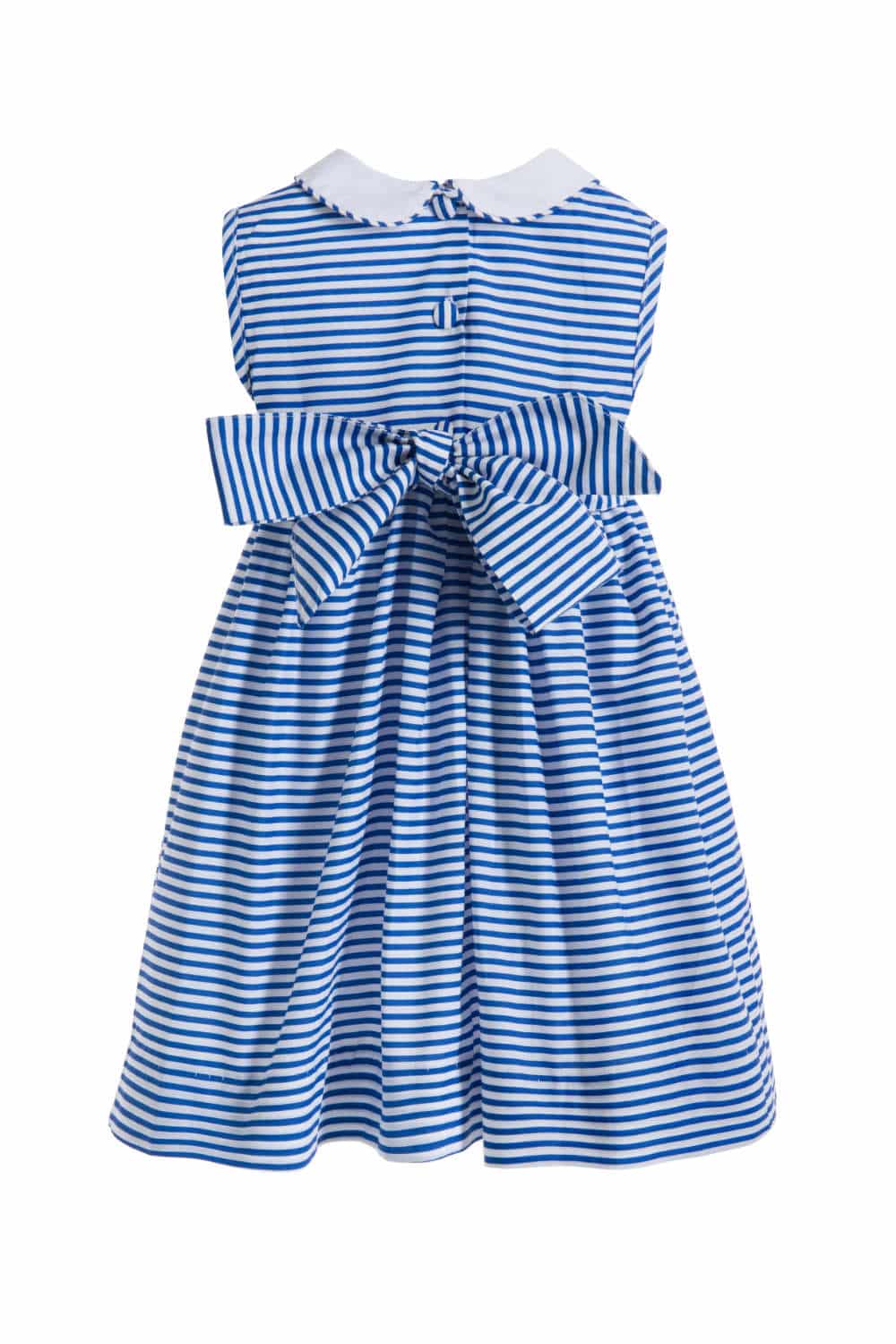 Charlotte | Blue & White Striped Hand Smocked Sailing Dress - Annafie