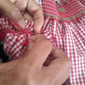 Production hand smocking childrenswear 2