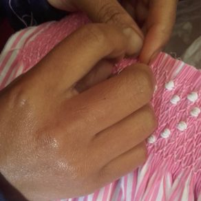 Production traditional hand smocking 1