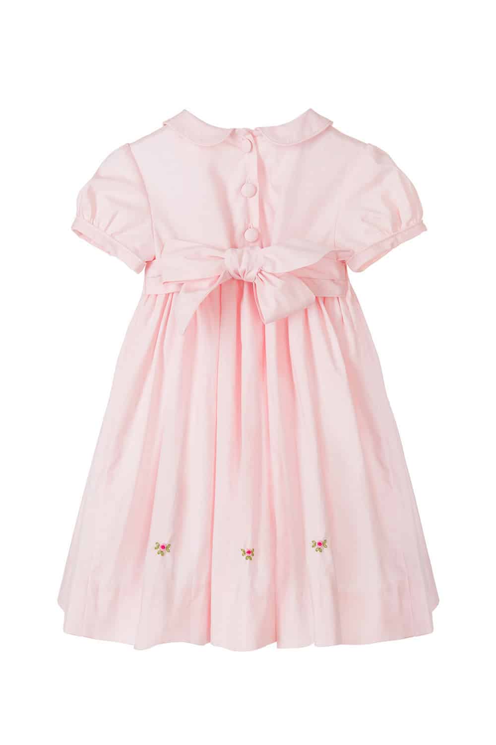 Clementine soft pink cotton summer dress with roses - Annafie