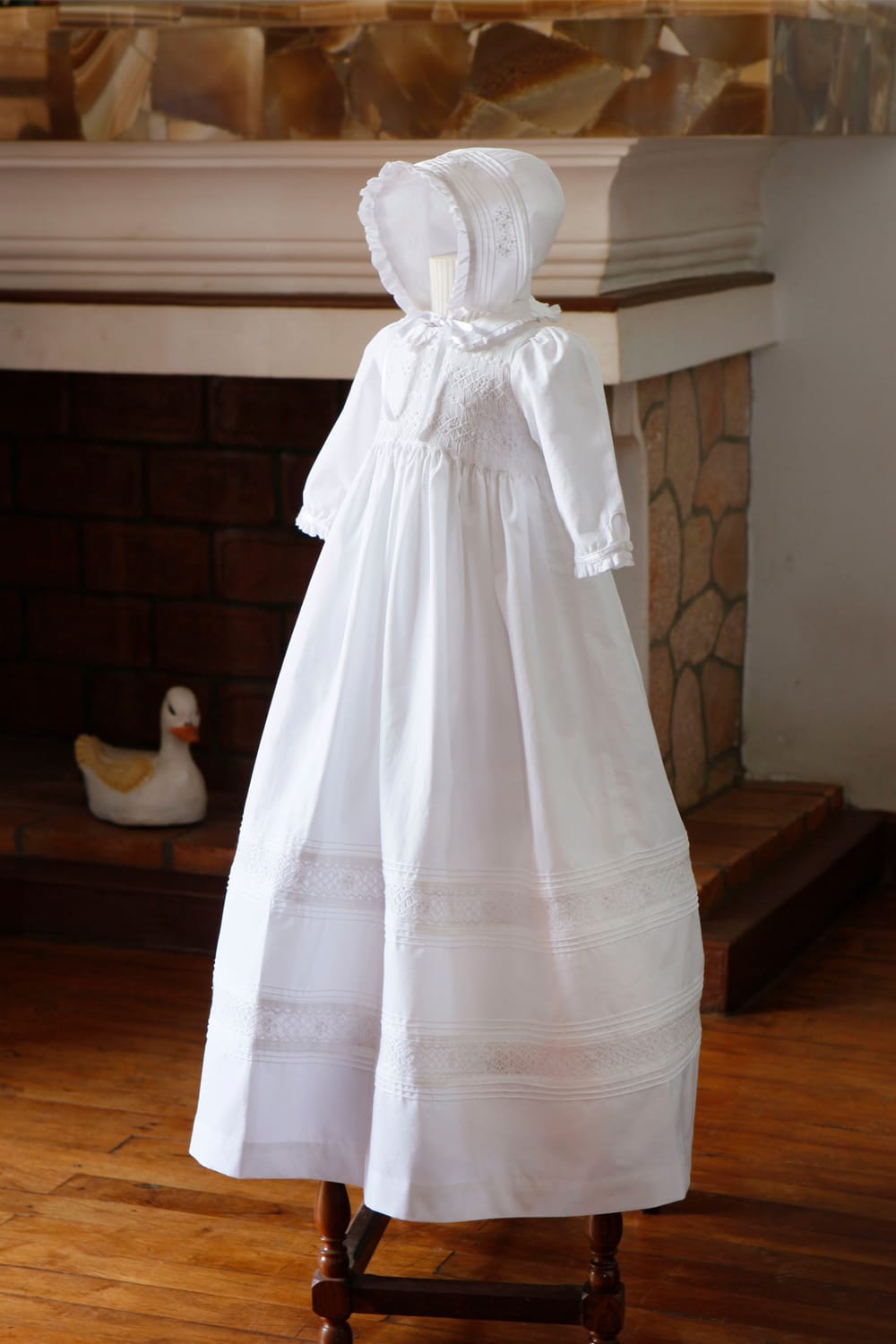 Hierloom Christening dress and bonnet or long gown and bonnet ...