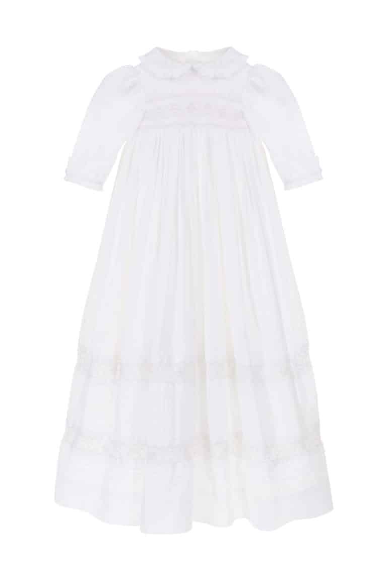 Royal Christening Gown | Smocked traditional gown and bonnet - Annafie