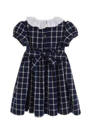 Allegra | Dark Blue Hand Smocked Girls Dress - Annafie